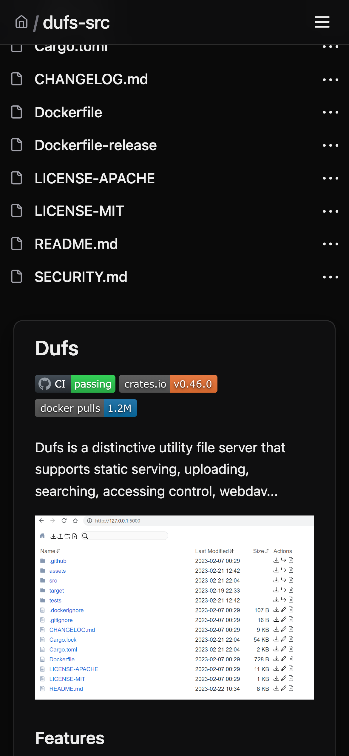 Mobile Dark Screenshot